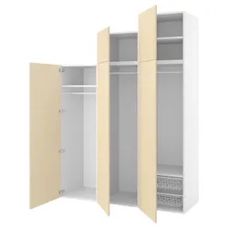 IKEA PLATSA(495.009.92) шафа 5 двер, білий/Kalbåden яскравий ефект сосни