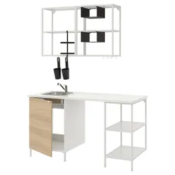 IKEA ENHET (193.372.76) кухня, белый / имитация дуб