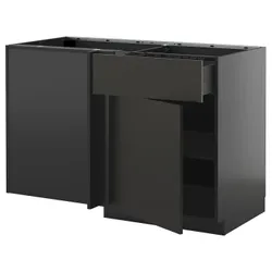 IKEA METOD / KNIVSHULT(395.869.72) Угловой шкаф ул. с 1 ссудами и 1 половиной, Czarnoszary/Nickebo Matte Anthracite