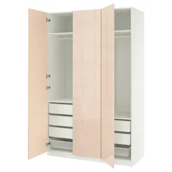 IKEA PAX / FARDAL(296.069.37) Комбінація гардеробу, білий/легкий -orange глос