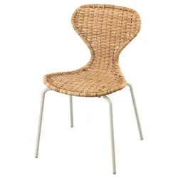 IKEA SKÅLSTA(296.093.80) стул, Раттан/металлическая труба/светло -серый бежевый
