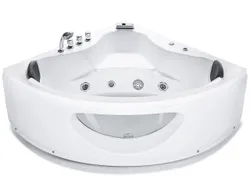 LED угловая ванна с гидромассажем 146 x 146 см белый TOCOA