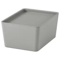 IKEA KUGGIS(095.967.60) Контейнер с крышкой, светло -серый