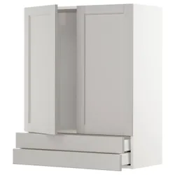 IKEA METOD / MAXIMERA(294.624.15) шафа, 2 двері / 2 ящика, білий/Lerhyttan світло-сірий