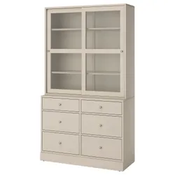 IKEA HAVSTA(695.974.60) Комбинация со стеклянной дверью, серо -разгр