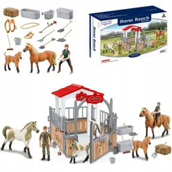 Ігровий набір Стайня Stable Horse Pen Woopie 18 шт Дитячі фігурки коней Іграшкова стайня Набір стайня