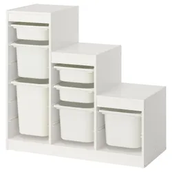 IKEA TROFAST(896.066.56) Полка с контейнерами, белый/белый