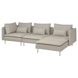 IKEA SÖDERHAMN (394.497.01) 4-місний диван з шезлонгом, Фрідтуна світло-бежевий