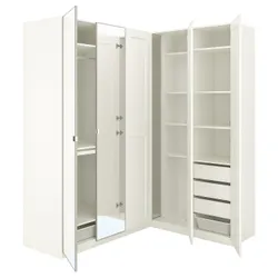 IKEA PAX / GRIMO/VIKEDAL(793.318.70) кутова шафа, білий / дзеркало