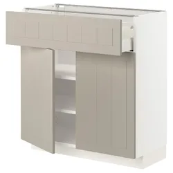 IKEA METOD / MAXIMERA(294.560.80) верхний ящик / 2 двери, белый / Стенсунд бежевый