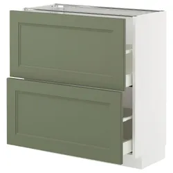 IKEA METOD / MAXIMERA(795.177.74) стоящий шкаф с 2 ящиками, Biały/Axstad Greya -green