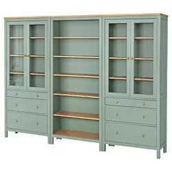 IKEA HEMNES(395.910.68) Комбинация стеллажей с DRZW/DRAF, Грейозоиления/светло -коричневое пятно