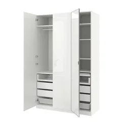 IKEA PAX / FARDAL/ÅHEIM(595.154.03) комбінований гардероб, білий/глянцевий/дзеркальний білий