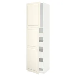 IKEA METOD / MAXIMERA(194.591.35) 2-дверный/4-ящный высокий шкаф, белый / кремовый Бодбин