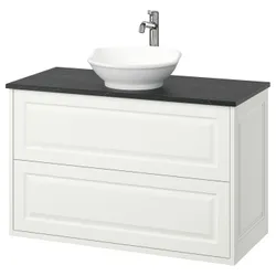 IKEA TÄNNFORSEN / VÄSTERSJÖN(195.683.42) Шафи для вимивання ящиками/миттям/акумулятором, білий/чорний імітаційний мармур