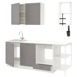 IKEA ENHET(293.377.37) кухня, біло-сіра рамка