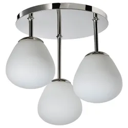 IKEA DEJSA Стельовий світильник з 3 лампами, скло хром / опал біле (004.307.69)