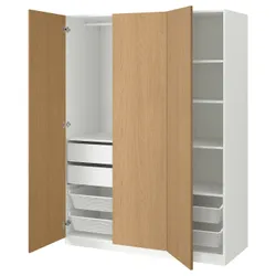 IKEA PAX / STORKLINTA(795.625.49) комбінований гардероб, білий/імітація дуб