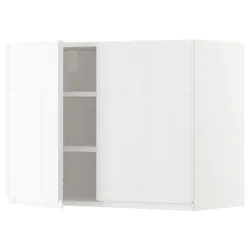 IKEA METOD(794.561.48) навесной шкаф с полками / 2 дверцы, белый/Воксторп глянцевый/белый