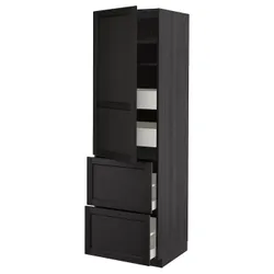 IKEA METOD / MAXIMERA(093.779.94) w sz z pół / 4 szu / drz / 2 fr, черный/Lerhyttan черная морилка