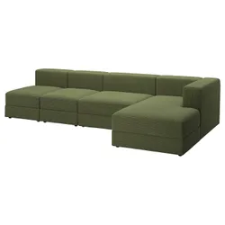 IKEA JÄTTEBO(994.714.02) 4,5-місний модульний диван з шезлонгом, справа/Самсала темно-жовто-зелена