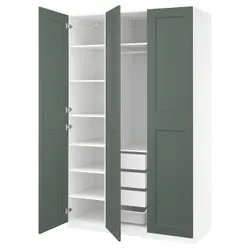 IKEA PAX / GRIMO(295.792.98) Комбинация гардероба, белый/серый -гриен
