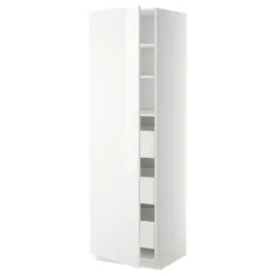 IKEA METOD / MAXIMERA(893.647.37) высокий шкаф с ящиками, белый/Рингхульт белый