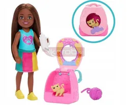 Рюкзак для куклы Барби Челси с кошкой, набор с куклой Челси JBF45