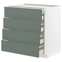 IKEA METOD / MAXIMERA(993.168.78) sz stj 4fr / 2n / 3wd, белый/бодарп серо-зеленый
