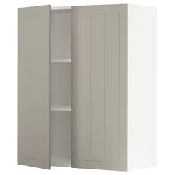 IKEA METOD(394.683.46) навісна шафа з полицями / 2 двер, білий/Stensund beige