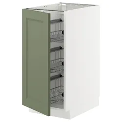 IKEA METOD(795.175.14) шкафы из корзины Druc, Biały/Axstad Greya -green