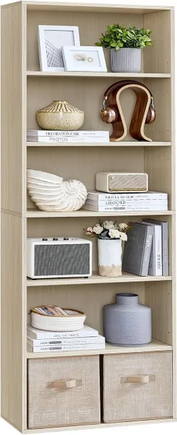 VASAGLE Книжный шкаф, открытая напольная полка, 6 ярусов, 24 x 60 x 178,5 см | Полка для хранения, для гостиной, домашнего офиса,