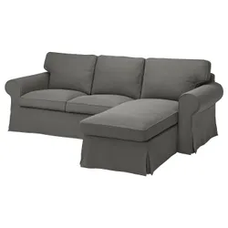 IKEA EKTORP(895.090.28) 3-місний диван з шезлонгом, Хакебо темно-сірий