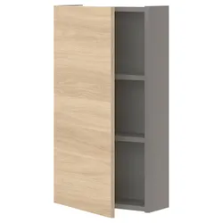 IKEA ENHET (393.225.04) 2 полки / дверной подвесной шкаф, серый / имитация дуб