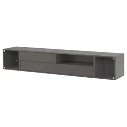 IKEA EKET(195.809.85) Телевізійне кабінет, hifi, темно -сірий/безбарвний скло