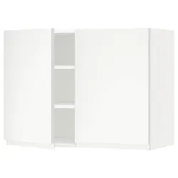 IKEA METOD(194.596.30) навесной шкаф с полками / 2 дверцы, белый / Воксторп матовый белый