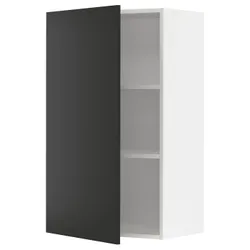 IKEA METOD(094.989.91) навісна шафа з полицями, білий/матовий антрацит Nickebo