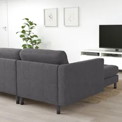 IKEA LANDSKRONA (494.442.27) 3-місний диван з шезлонгом, Гуннаред темно-сірий / дерево / чорний