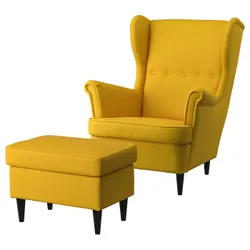 IKEA STRANDMON (594.839.06) крісло/підніжка, Скіфтебо жовтий