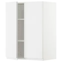IKEA METOD(994.659.72) навесной шкаф с полками / 2 дверцы, белый/Воксторп глянцевый/белый
