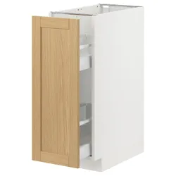 IKEA METOD / MAXIMERA(995.091.79) підлогова шафа/висувне внутрішнє обладнання, білий/Дуб Форсбака