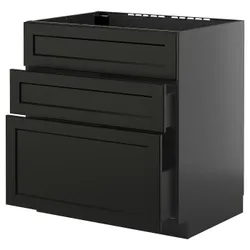 IKEA METOD / KNIVSHULT(195.870.53) Стоящий шкаф Pł/Okap Zint. от топоров, Черный Черный цвет Черный цвет/Лерхиттан