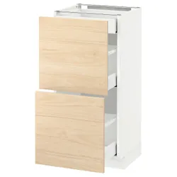 IKEA METOD / MAXIMERA(192.159.58) 2-дверный / 3-местный, белый / светлый ясень Аскерсунд узор
