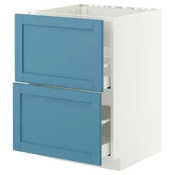 IKEA METOD / MAXIMERA(396.011.14) Стоящий шкаф Pł/Okap Zint. от топоров, Biały/Lerhyttan Blue