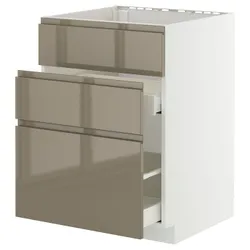 IKEA METOD / MAXIMERA(595.774.34) SZ ZL+3FR/2SZU, белый/voxtorp Gloss Dark -Brown