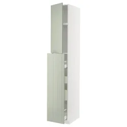 IKEA METOD / MAXIMERA(694.865.08) висока висока висока 1/4 двері, білий/Stensund світло-зелений