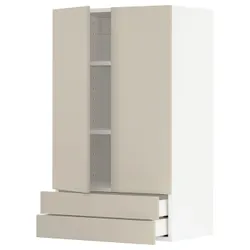 IKEA METOD / MAXIMERA(794.561.10) шафа, 2 двері / 2 ящика, білий/Havstorp бежевий