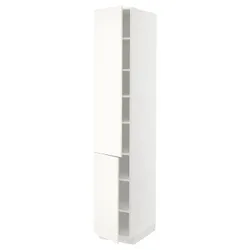 IKEA METOD(295.073.10) висока шафа з полицями/2 двері, білий/Вальстена білий