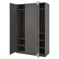 IKEA PAX / BERGSBO/ÅHEIM(694.352.60) комбінований гардероб, темно-сірий темно-сірий/дзеркало