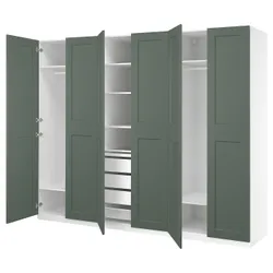 IKEA PAX / GRIMO(395.792.88) Комбинация гардероба, белый/серый -гриен